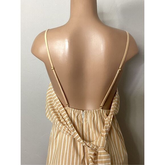 New. L*SPACE tan striped mini dress. Small. Retails $158 - Picture 7 of 9